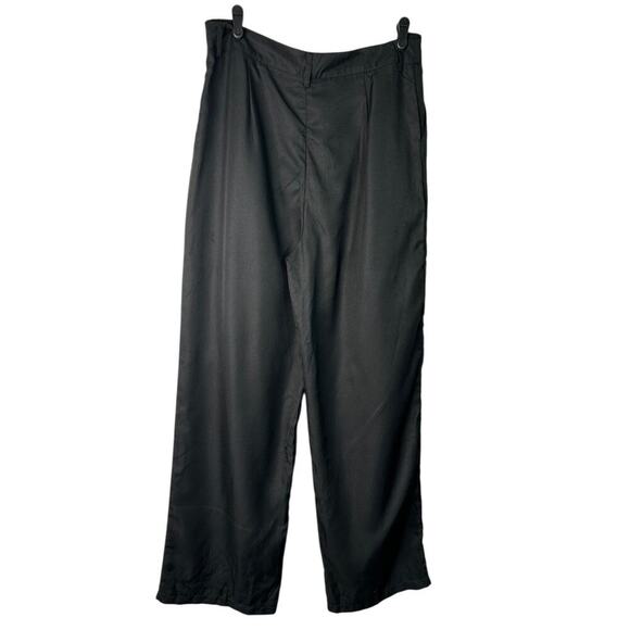 Pretty Little Thing Tall Black Cargo Pocket Detail Buckle Trouser SZ 14 Wide Leg - Picture 5 of 12